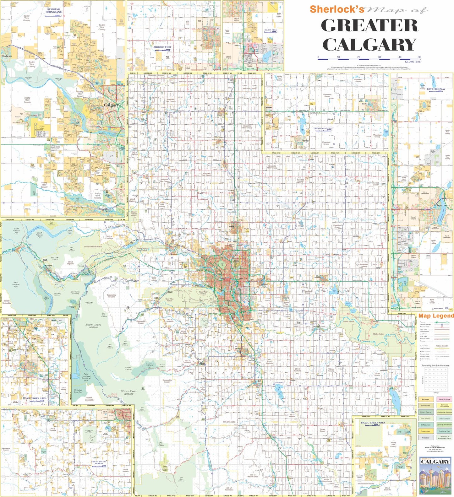 Greater Calgary Wall Map