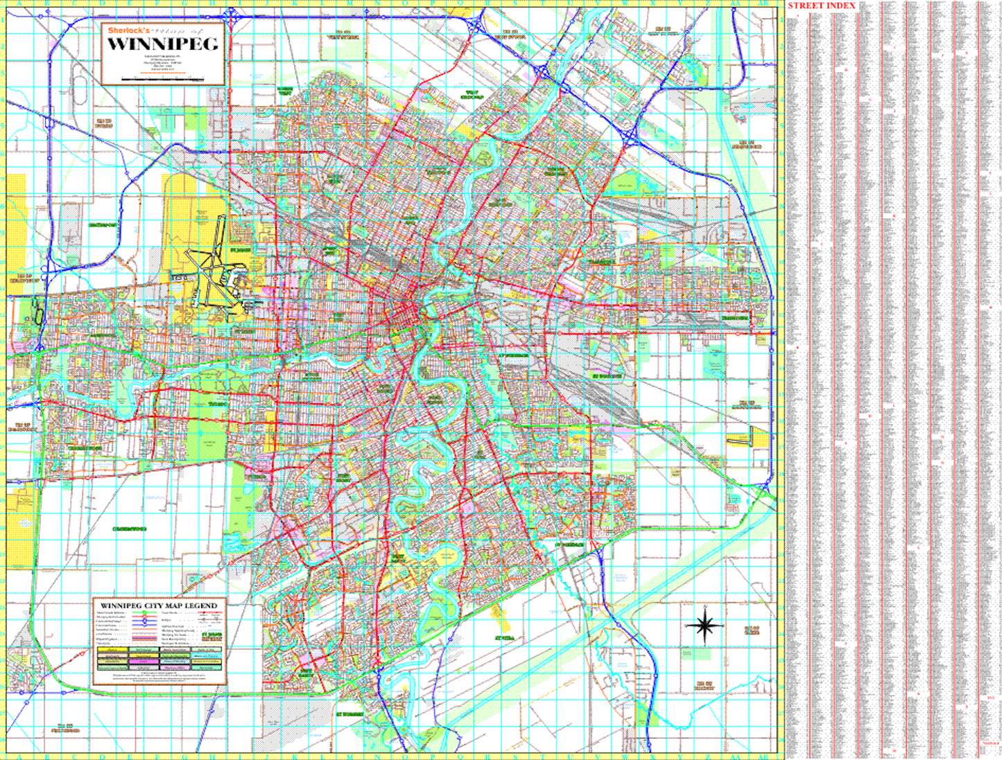 Winnipeg Colour Wall Map