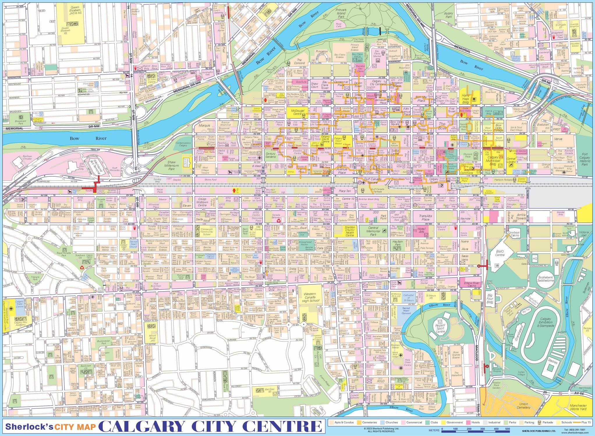 Calgary City Centre Wall Map – Sherlock Maps
