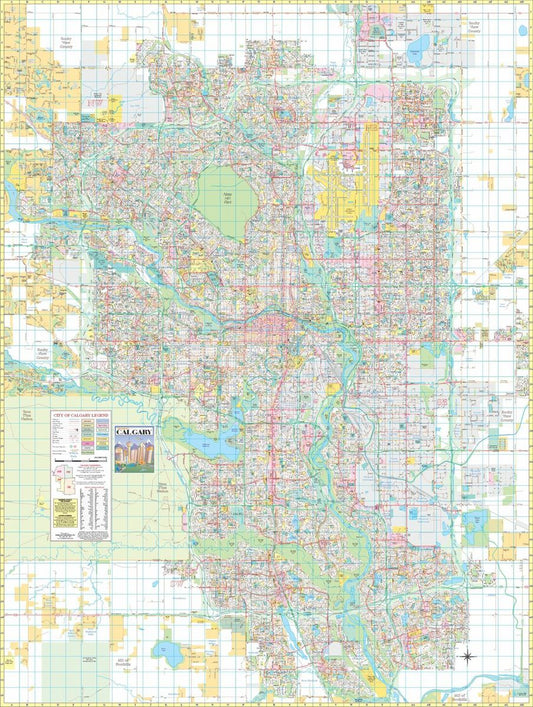 Calgary Colour Wall Map