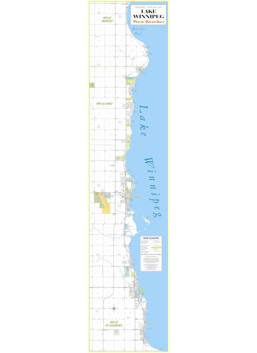 Lake Winnipeg West Beaches Wall Map