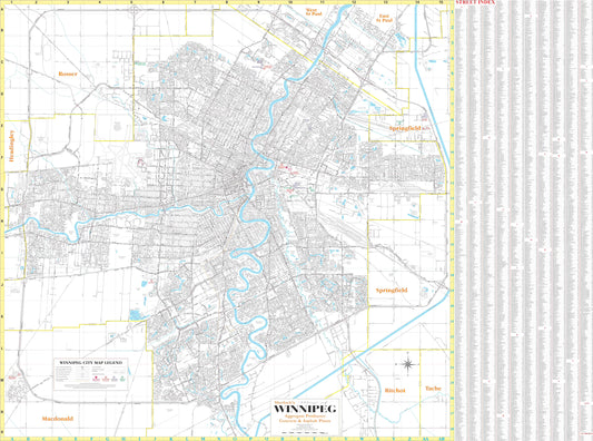 Winnipeg Aggregate Producers Wall Map with Concrete and Asphalt Plants
