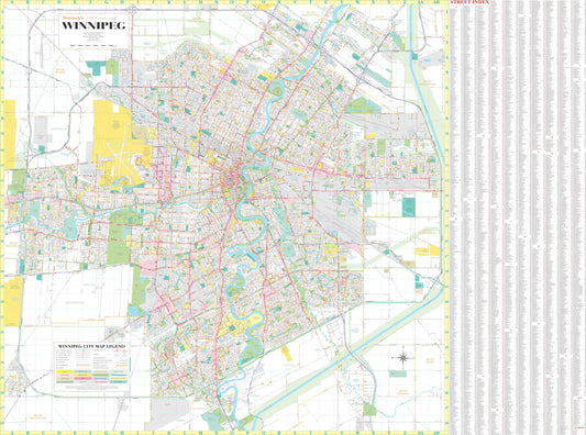 Winnipeg Colour Wall Map