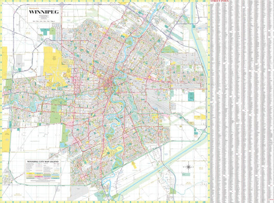 Winnipeg Colour Wall Map